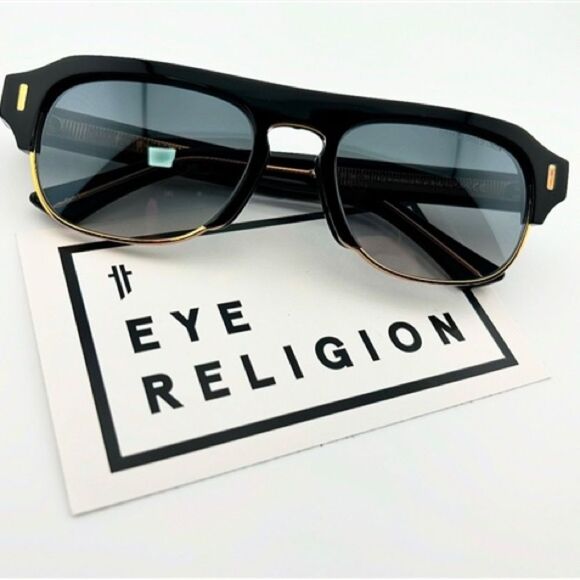 Stylish Cutler & Gross 1353 Black and Gold Sunglasses - Picture 2 of 2